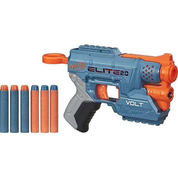 Nerf Elite 2.0 Volt SD-1 Blaster – 6 Official Nerf Darts, Light Beam Targeting, 2-Dart Storage, 2 Tactical Rails to Customise for Battle