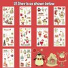 Partywind 10 Sheets Luminous Merry Christmas Temporary Tattoos for Kids, Christmas Party Decorations Supplies Favors