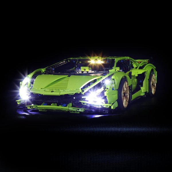 Bourvill LED Light Kit for Lego Technic Lamborghini Sián FKP 37 - Light Kits Compatible with Lego Building Blocks - (Lights Set Without Model) (42115)