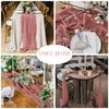 eQFeast 6 Pieces Cheesecloth Table Runners 10 Ft Dusty Rose Table Runner Gauze for Boho Rustic Wedding Centerpieces, Baby Shower Decorations Tea Party Mother’s Day Dinner Dusty Pink
