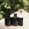 Agidea Empty Gel Nail Polish Bottles, 15ML Empty Nail Polish Bottles with Brush Black, Opaque Round Refillable Fingernail Polish Bottles UV Safe with Mixing Balls & Funnels, Pack of 6