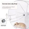 Super Silent Hamster Wheel, 8.5 Inches Small Animal Exercise Wheel for Gerbil, Syrian & Dwarf, Chinchilla Wheel with Stable Stand, Clear