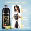 MEIDU Black Hair Dye Shampoo for Gray Hair, Semi-Permanent Hair Color Shampoo for Women and Men, Herbal Ingredients, Instant Hair Coloring Shampoo 100% Grey Hair Coverage (17.6 Fl oz)