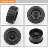 4x 1:10 RC Monster Truck Car Wheels Rubber RC Tires with 7 Spokes Wheel Rim Black RC Parts