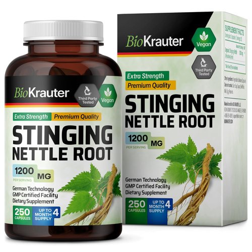 Stinging Nettle Capsules - Natural Urinary Tract & Overall Health Support - Organic Nettle Root Powder (Urtica Dioica) 1800 mg - 250 Vegan Pills - Non GMO