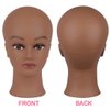 NEWSHAIR 21 Inch Bald Mannequin Head with Eyelash Female Wig Head Professional Cosmetology for Wig Making and Display Hat Helmet Glasses or Masks Display Head Model with Free T-Pins (Dark Brown)