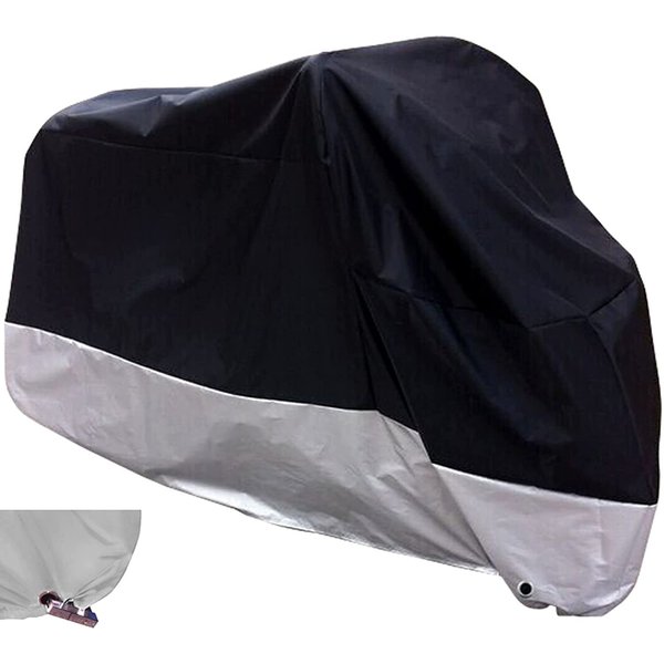 XYZCTEM All Season Black Waterproof Sun Motorcycle Cover,Fits up to 87" Motors (M & Lockholes)