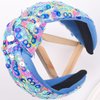 Sequin Knot Headband for Girls, Fashion Sparkly Blue Wide Hair Bands Elastic Cute Top Knot Headwear Hairbands Back to School Head Boppers Party Supplies for Kids Hair Hoop 1PCS