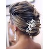 Unicra Silver Bride Wedding Hair Comb Flower Bridal Headpiece Sparkly Rhinestone Hair Accessories Crystal Hair Piece Jewelry for Women and Girls