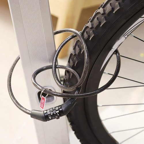 Hatirea Easy to Operate, Coded Bicycle Lock, Folding Cable Chain Lock Design, Bicycle Cable Lock, Anti-Theft for Home Bike