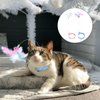 XIHIRCD 2pcs Cat Collar Toys, Silicone Feather Cat Teasing Wands with Neck Collar Adjustable Cat Wand Toys with Bell Cat Interactive Teaser Toys for Indoor Cat Playing Training