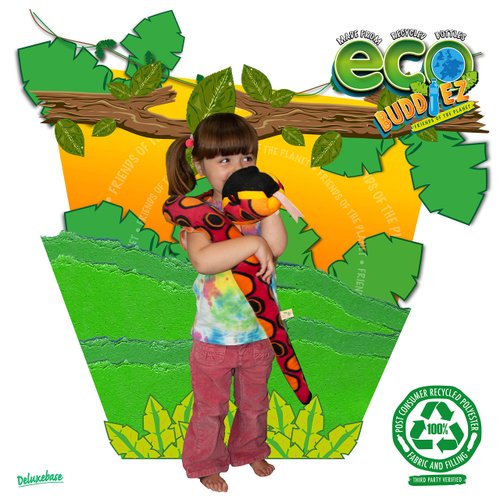 EcoBuddiez Sssnakes - Rainbow Boa from Deluxebase. 55" Soft Toy Snake Stuffed Animal. Soft Plush Made from Recycled Plastic Bottles. Perfect Eco-Friendly Snake Toy for Boys and Girls.