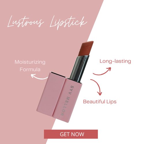 SYV MELLOR Lustrous Lipstick for women High Impact Lip Color, Moisturising Creamy Formula Long Lasting Instant Shine, Waterproof Hydrating Lipstick for Glowing Lips Elegant & Bold Lip Makeup, Static