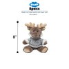 DolliBu Plush Moose Stuffed Animal - Soft Plush Sitting Moose with Gray Hooded Sweater, Adorable Huggable Moose Plush Toy for Kids and Adults - 9 Inches
