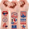 20Pcs 4th of July Tattoos Kids Adults,Independence Day Face Body Temporary Tattoo Stickers Waterproof Red Blue White Accessories American Flag USA Star Patriotic Memorial Labor Day Party Decorations