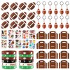 Football Party Favor Set 108 Pcs Rugby Rubber Treat Box Stickers Silicone Bracelet Tattoo Stickers Key Buckle Prefect for Football Theme Party and Birthday Party Supplies Decorations