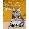 Cat Bowls, Upgraded 13 oz Ceramic Elevated Cat Food Bowls for Food and Water, Raised 2 Cat Dishes with Stainless Steel Stand Non-Slip and Anti-Rust, for Indoor Cats and Small Dog Bowl, Dishwasher Safe