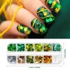 10 Sheets St. Patrick's Day Nail Art Stickers 3D Self-Adhesive Nail Decals and 12 Grids Shamrock Glitter Nail Sequins Holographic Nail Sequins for St. Patrick's Day Decoration