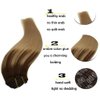 GOO GOO Clip in Hair Extensions Real Human Hair, 14inch 120g 7Pcs, 4/18 Balayage Chocolate Brown Highlighted Dirty Blonde, Remy Human Hair Extensions Clip ins for Women, Natural Human Hair