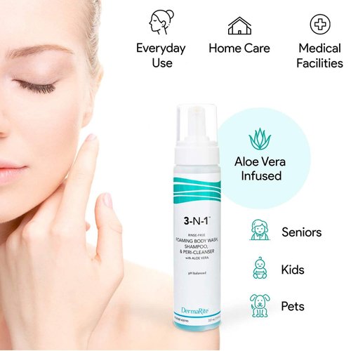 Dermarite Industries 3N1 No-Rinse Cleansing Foam 3-N-1 Size, 7.5 oz.