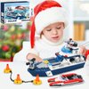 COGO MAN City Police Patrol Boat Building Blocks with Race Boat, Coast Guard Ship Cop Chase Crook Boat Building Toys, Police Toy Gift for Boys Kids Aged 6-12, 285 Pieces