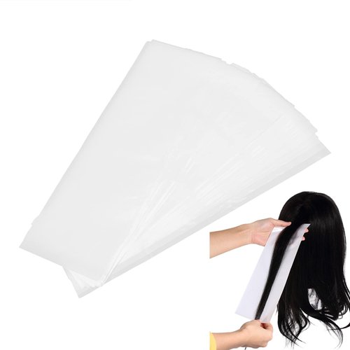 ZJchao 100Pcs Hair Coloring Plastic Paper Meche Strips, Hair Dye Paper Hair Coloring Paper, Professional Hair Coloring Sheet Hair Highlighting Strips, Reusable Perming Dyeing Separating