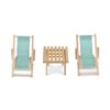 Miniature Beach Chair & Table 3PCS 1:12 Dollhouse Furniture Model Foldable Chairs Folding Beach Sunbath Chair Props Cake DIY Garden Plant Pool Decor Longue Deck Chair Craft (Green)