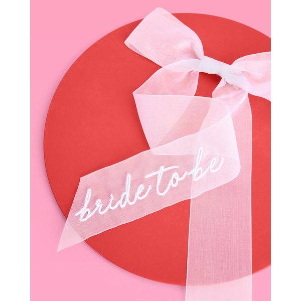 xo, Fetti Bride to Be Embroidered Hair Bow Bachelorette Party Decorations White Organza | Bridal Shower Supplies, Bridesmaid Favors, Wedding Gift, Engagement Accessory