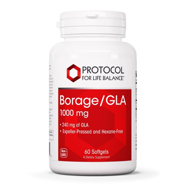 PROTOCOL FOR LIFE BALANCE Borage/GLA 1,000mg - 240mg GLA - Expeller-Pressed & Hexane-Free - Support Normal Immune Function - Borage Seed Oil - Dairy & Soy Free - 60 Softgels