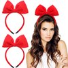 2Pcs Halloween Red Bow Headband Christmas Red Big Bowknot Cute Girl Adult Party Decoration Headdress Christmas Cosplay Costume Halloween Makeup Handmade Headdress Hair Band Bow Headbands for Women