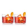 Viski Raye Crystal Negroni Glasses, Lowball Cocktail Glasses Premium Crystal Glassware, 8oz Tumbler Glasses Set of 2
