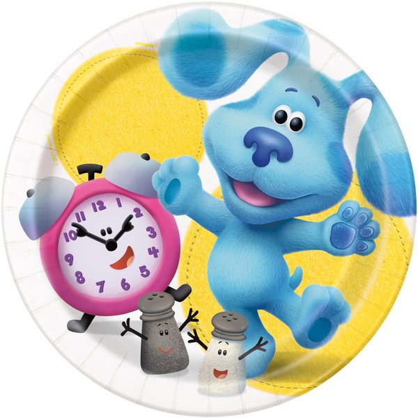 Blue's Clues Round Dessert Plates - 7" (Pack of 8) - Unique & Premium Quality Material - Multicolor, Playful Design for Kids Parties and Celebrations
