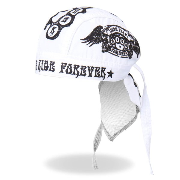 Hot Leathers HWH1045 Ride Fast Ride Forever Head Wrap (White)