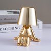 LEDHOLYT Bedside Touch Control Table Lamp, Thinker Golden Man Statue LED Table Lamp, USB Rechargeable, 3-Speed Dimmer, Home Living Room Office Decorative Table Lamp.