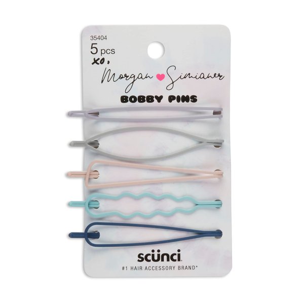 Scünci xo Morgan Simianer Hair Bobby Pins, Assorted Pastel, 5-Pieces