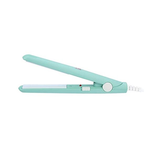 Mini Hair Straightener, Ceramic Tourmaline Plate Beauty Flat Iron Heating Curler, Smart Constant Temperature for All Hair Types Makes Hair Shiny and Silky(US-Green)