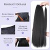 30 Inch Kinky Straight Ponytail Extension, Soft & Natural as Human Hair, Wrap Around Ponytail Extension for Black Women, Long Italian Yaki Synthetic Hair Extension, Natural Black(1B)