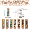 Cheriswelry 54Pcs/Box Rectangle Resin Wood Earring Pendants Set with Drop Wooden Hang Ornament Earring Hooks Jump Rings 48.5mm for DIY Earring Necklace Jewelry Making Crafts