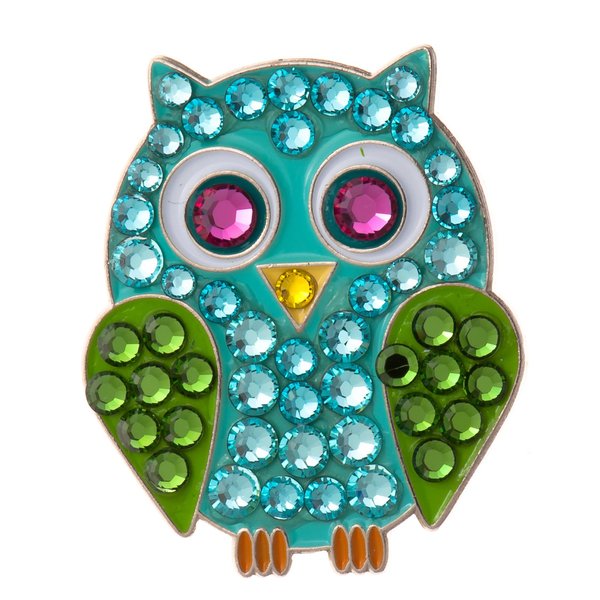 Bonjoc Blue Owl Swarovski Crystal Ball Marker