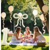 4 Pcs Bow Balloons Cream White Bow Decorations for Girls Women Bow Themed Birthday Party Supplies for Baby Shower, Gender Reveal, Wedding, Bachelorette, Bridal Shower Event Decor 26 x 24 in