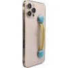 CRYSTALFY: Crystal Phone Grip and Phone Strap with Real Turquoise Genuine Natural Crystals and Gold Elastic Strap for Smartphones and Tablets