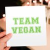 3dRose Greeting Cards - Team Vegan - pro veganism fun - green text in retro sporty college sports font on white - 6 Pack - Typography