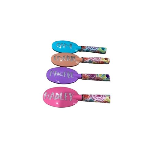 Personalized hair brush mint green