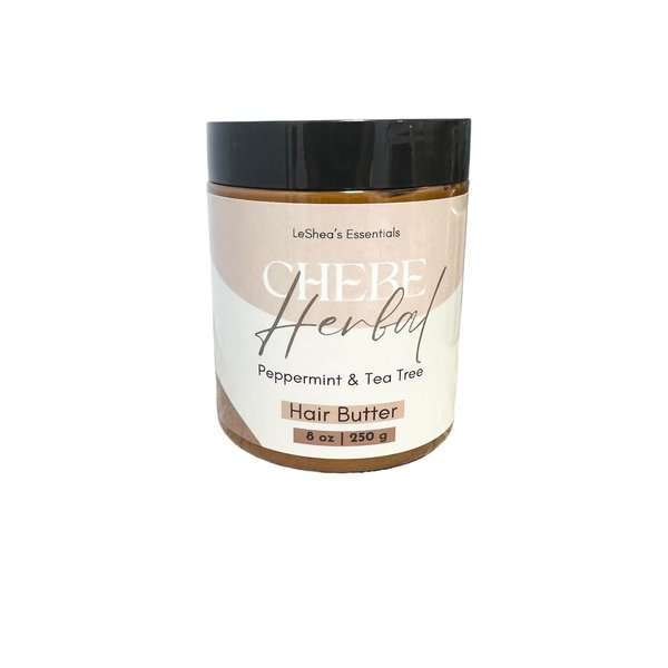 LE SHEA Chebe Hair Growth Cream Moisturizer Tea Tree & Peppermint Oil, Chebe Hair Butter, Vegan Deep Leave-In Conditioner Dry Scalp Root Shea Butter Chebe Powder Black Jamaican Castor Amla Herb 8 oz