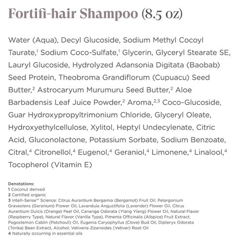 Intelligent Nutrients Fortifi-hair Shampoo - Formerly PureLuxe Shampoo - Aloe-Based Gentle Shampoo with Baobab Protein & Organic Shea Butter - For Dry & Damaged Hair, Silicone & Sulfate-Free (8.5 oz)