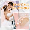 9 Pieces Pearl Bride Wedding Hair Comb Pearl Hair Pins Set Bridal Side Comb U Shape Bridal Hair Clip Pearl Bobby Pins Updos Hair Piece Wedding Hair Accessories for Women Girls (Gold, Elegant Style)