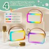Mini Karaoke Machine for Kids, 2025 Latest Portable Bluetooth Speaker with 2 Wireless Microphones & LED Light for Girls Boys, Small Magic Sing Christmas Birthday Party Gifts Toys