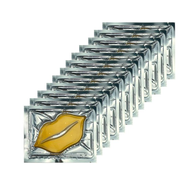Ruzzut 30PCS Collagen Lip Masks,Crystal Moisturizing Lip Care Pads Lip Patches for Dry Lips & Anti-Chapped,Smoothing Lip Fine Lines,Plumping Your Lips Attractive,Gold