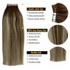 Tape in Hair Extensions Real Human Hair 18 Inch Double Sided Tape in Hair Extensions Ombre Dark Brown Highlights Medium Blonde Balayage Tape ins Human Hair Extensions for Women 50 Gram 20 Piece