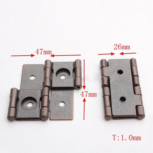 8 Pcs 47x47mm Double Acting Hinges Furniture Folding Screen Hinges, Antique Red